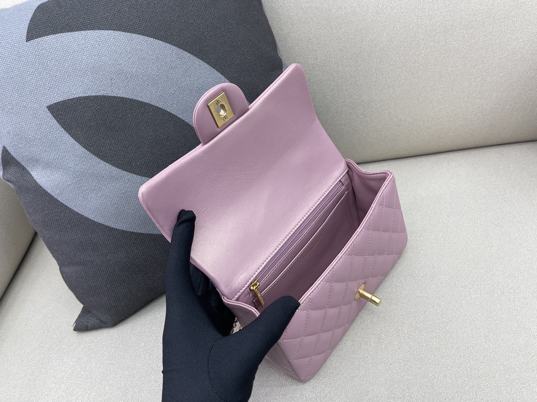 Small Classic Flap Lambskin Handbag Shoulder Bag AS2431 Light Purple